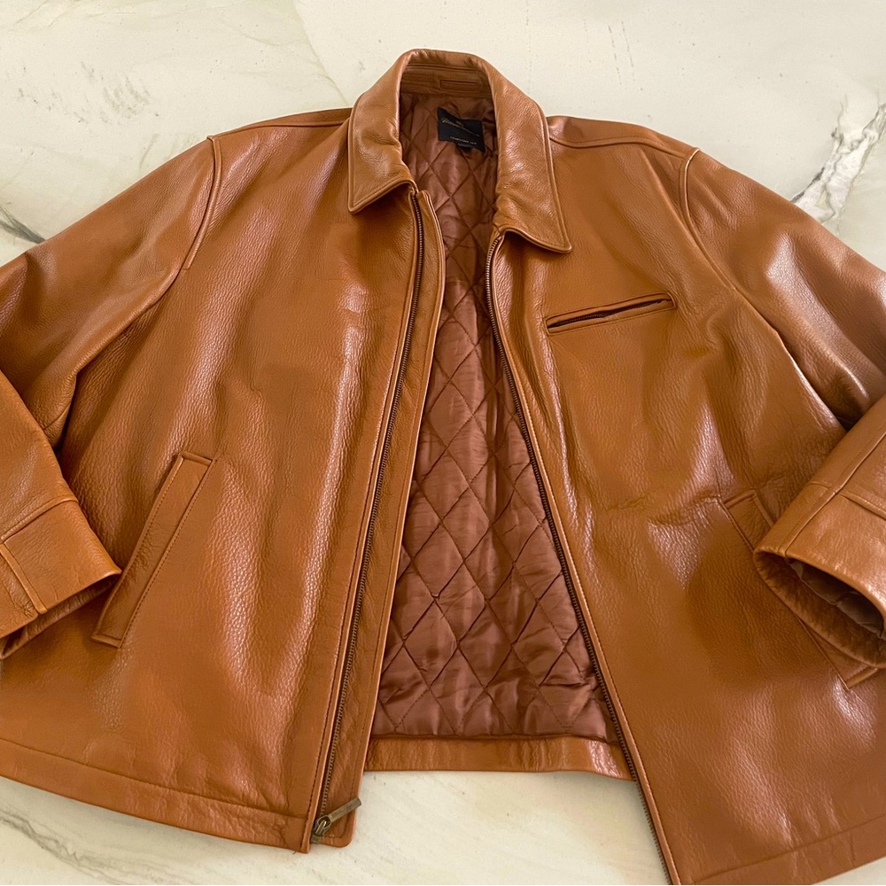 Brooks brothers leather jacket